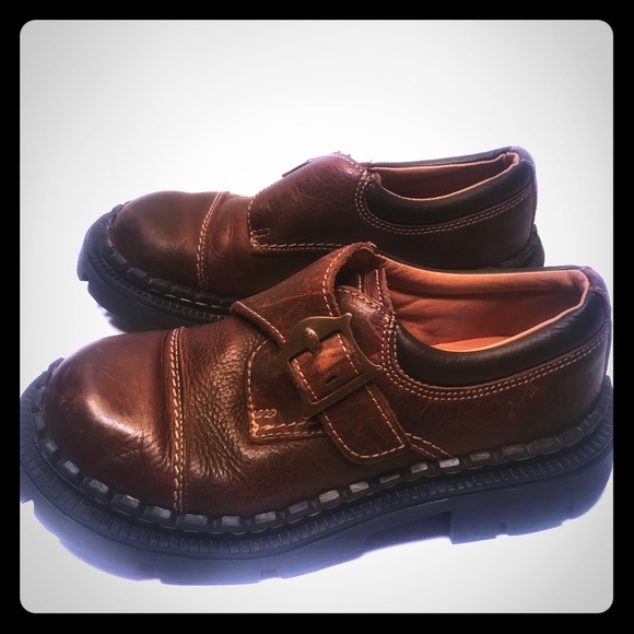London Underground Shoes - London Underground Womens 7 Brown Leather “Monk” London Underground Shoes - London Underground Womens 7 Brown Leather “Monk”